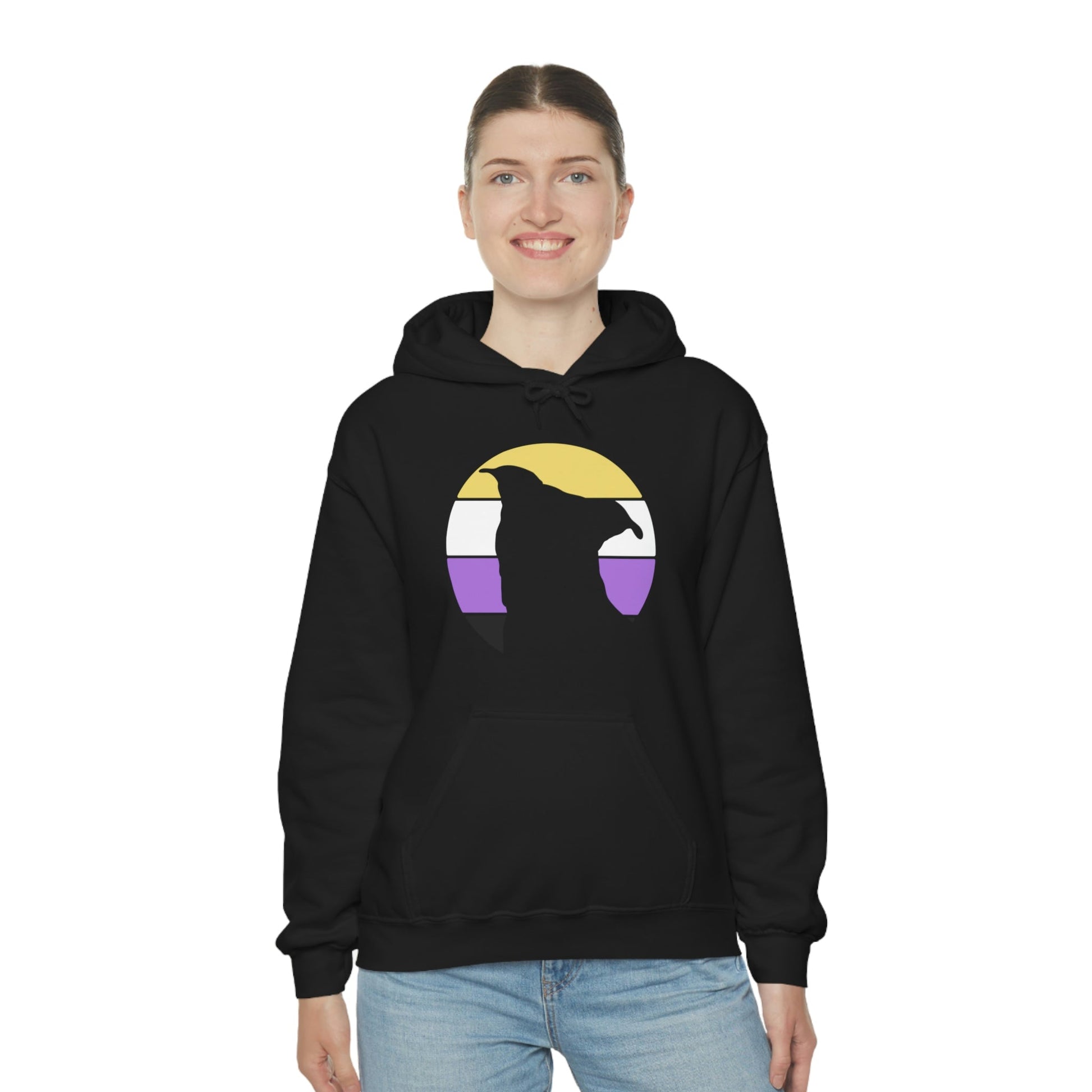 Nonbinary Pride | Pit Bull Silhouette | Hooded Sweatshirt - Detezi Designs-14498572402188766997