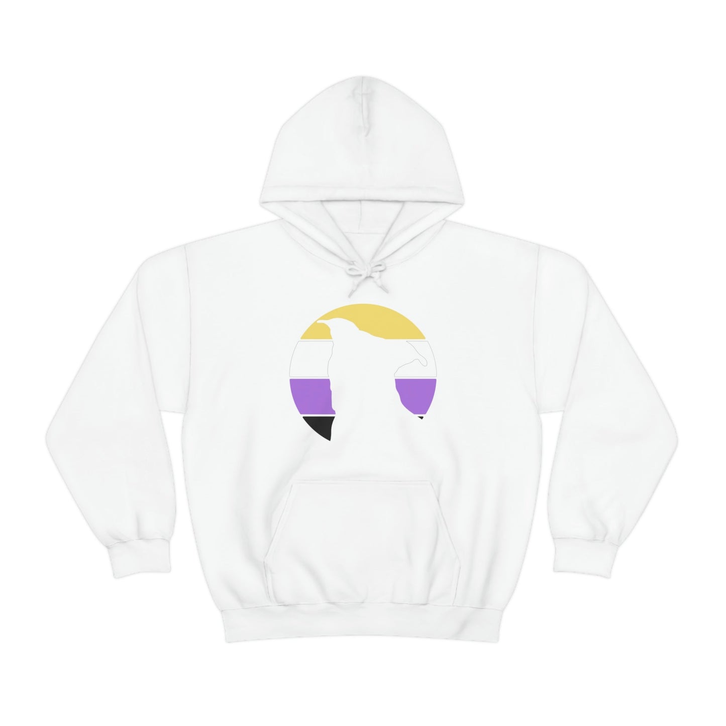 Nonbinary Pride | Pit Bull Silhouette | Hooded Sweatshirt - Detezi Designs-15153505166151214511