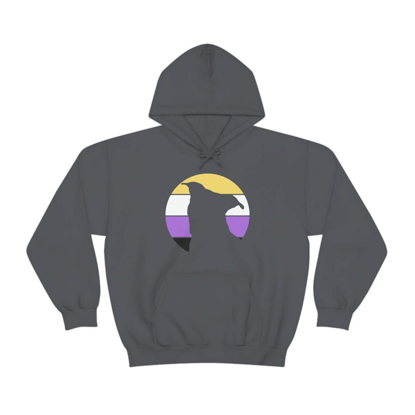 Nonbinary Pride | Pit Bull Silhouette | Hooded Sweatshirt - Detezi Designs-21801056882357999344