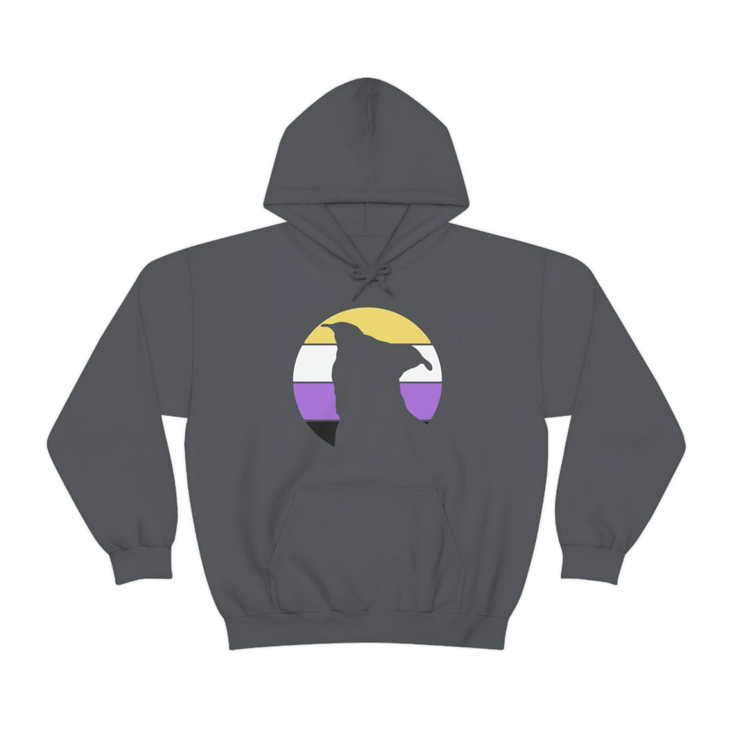 Nonbinary Pride | Pit Bull Silhouette | Hooded Sweatshirt - Detezi Designs-21801056882357999344