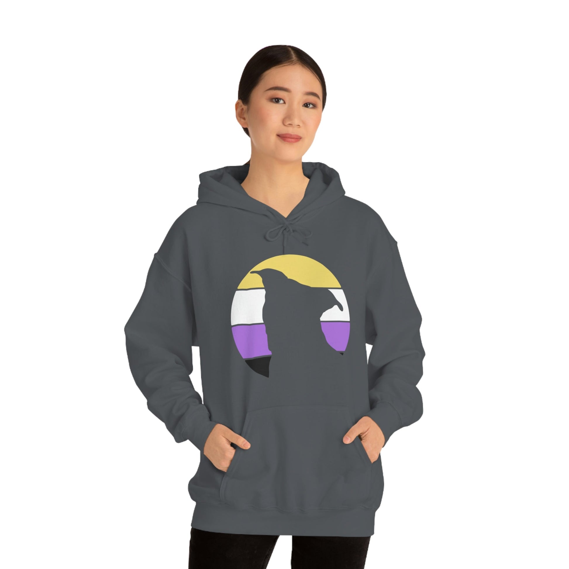 Nonbinary Pride | Pit Bull Silhouette | Hooded Sweatshirt - Detezi Designs-21801056882357999344