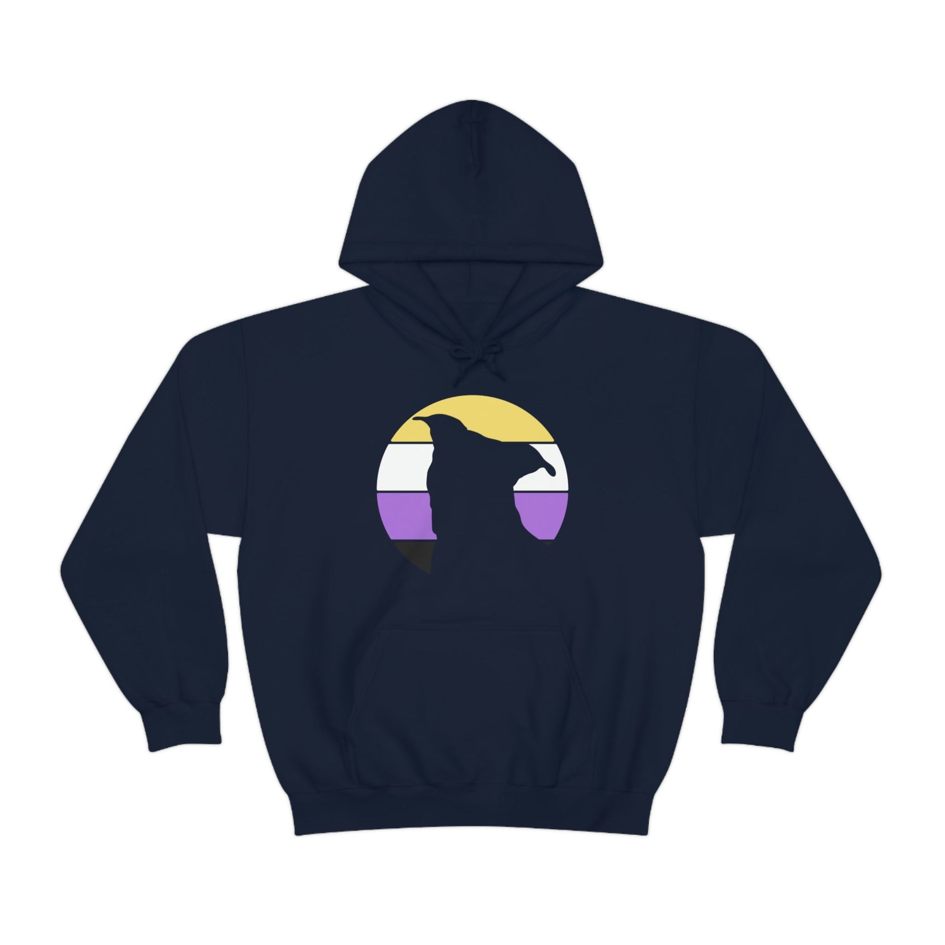 Nonbinary Pride | Pit Bull Silhouette | Hooded Sweatshirt - Detezi Designs-23026301844213858618