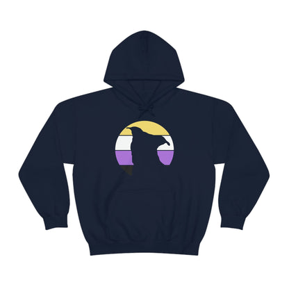 Nonbinary Pride | Pit Bull Silhouette | Hooded Sweatshirt - Detezi Designs-23026301844213858618