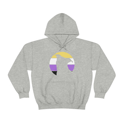 Nonbinary Pride | Pit Bull Silhouette | Hooded Sweatshirt - Detezi Designs-76053406462390174229