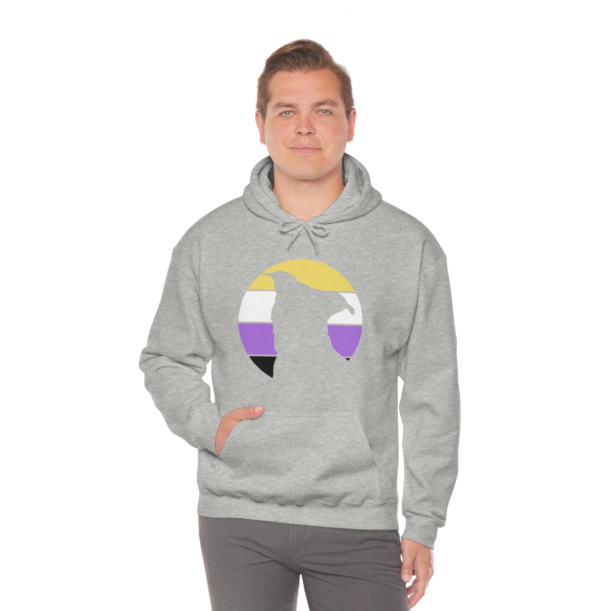 Nonbinary Pride | Pit Bull Silhouette | Hooded Sweatshirt - Detezi Designs-76053406462390174229