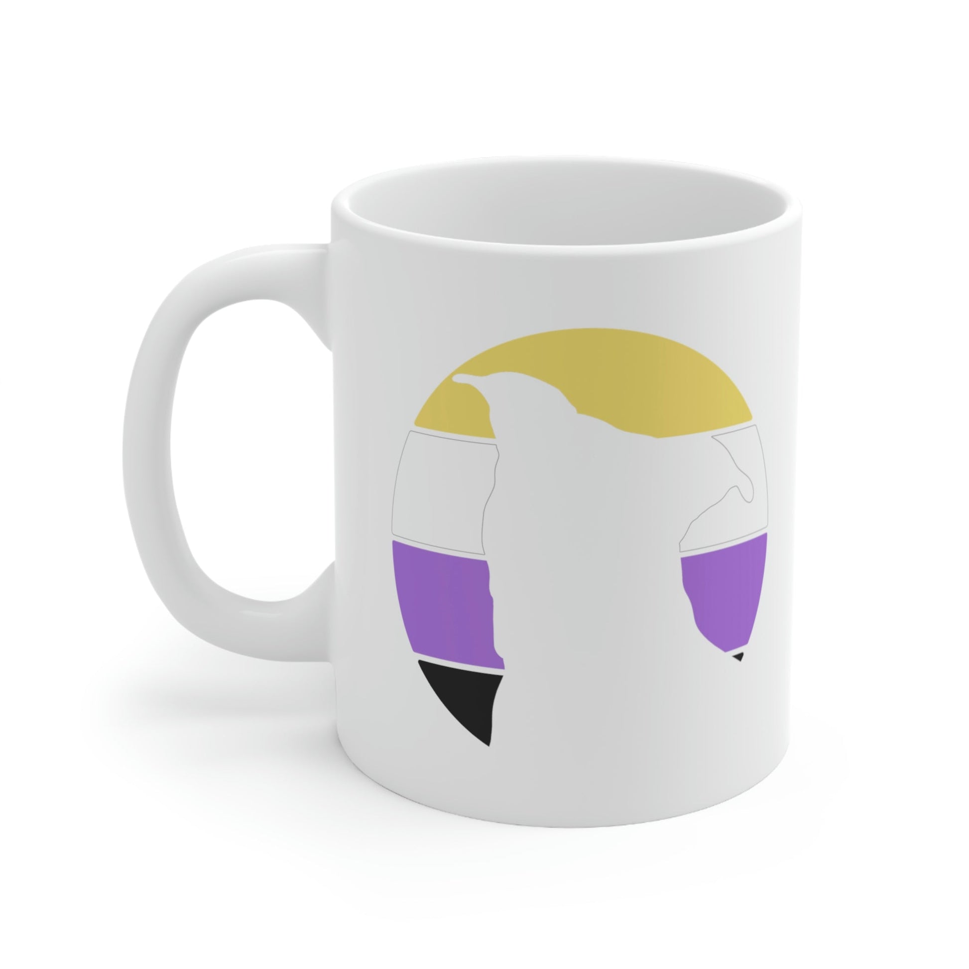 Nonbinary Pride | Pit Bull Silhouette | Mug - Detezi Designs-54026480833337177149