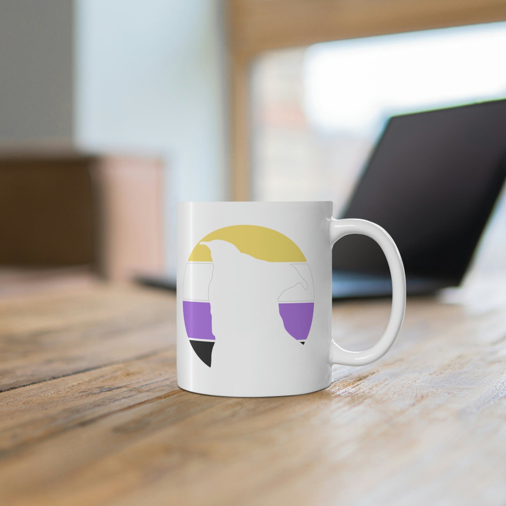 Nonbinary Pride | Pit Bull Silhouette | Mug - Detezi Designs-54026480833337177149