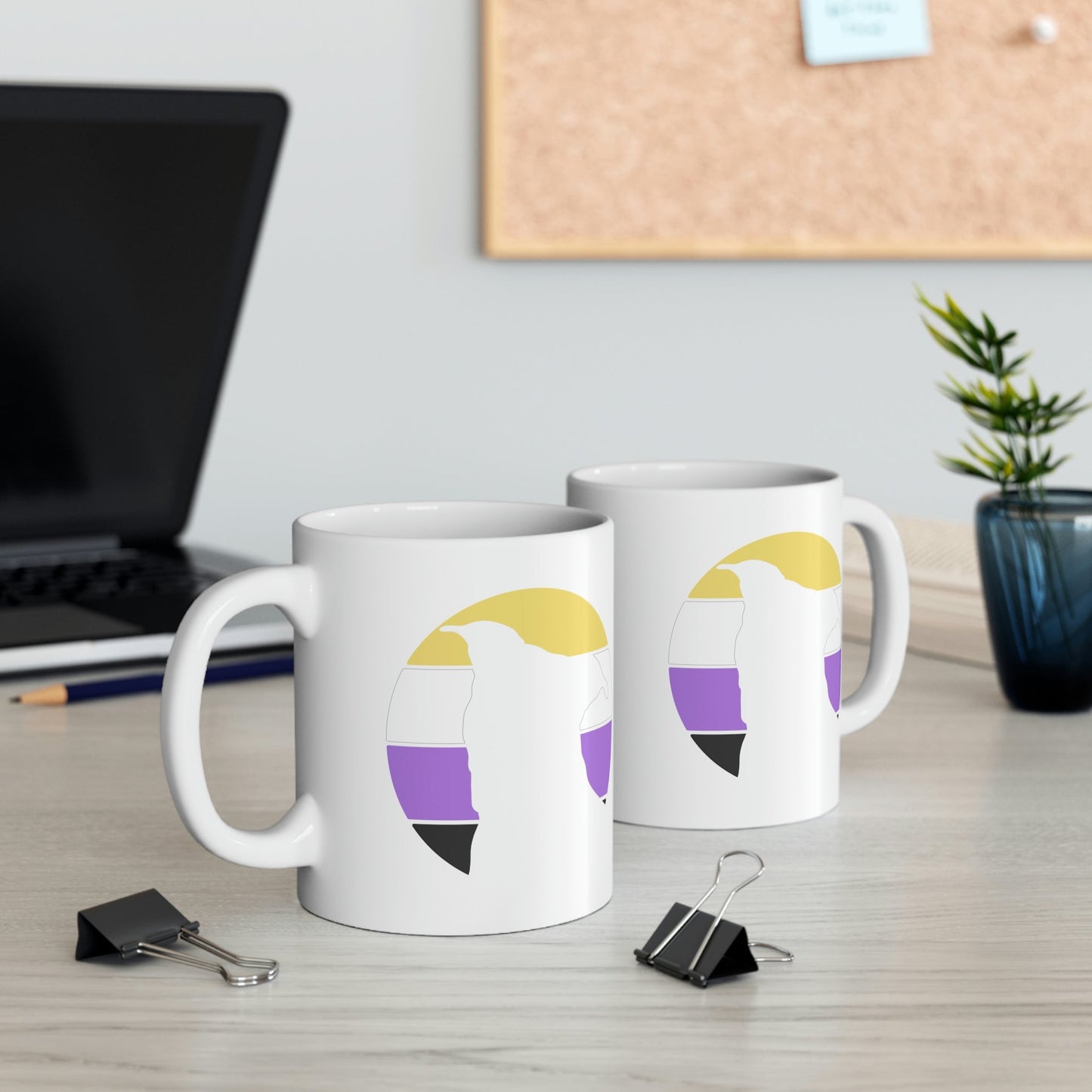 Nonbinary Pride | Pit Bull Silhouette | Mug - Detezi Designs-54026480833337177149