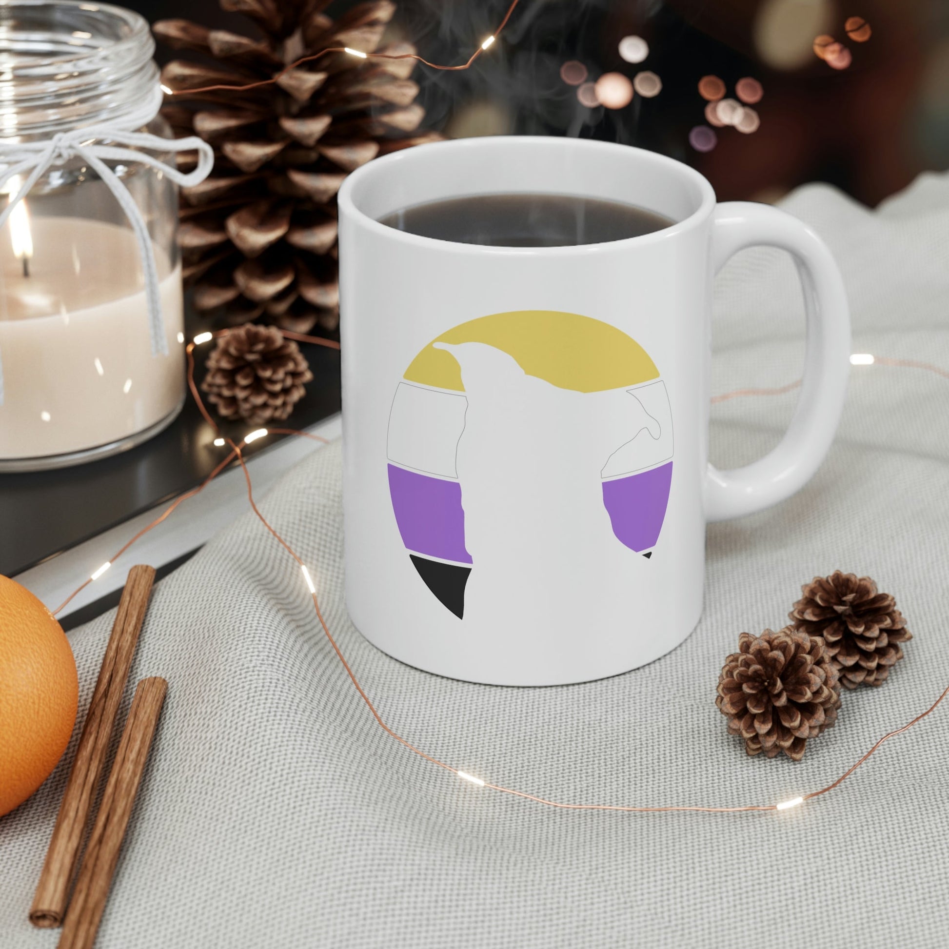 Nonbinary Pride | Pit Bull Silhouette | Mug - Detezi Designs-54026480833337177149