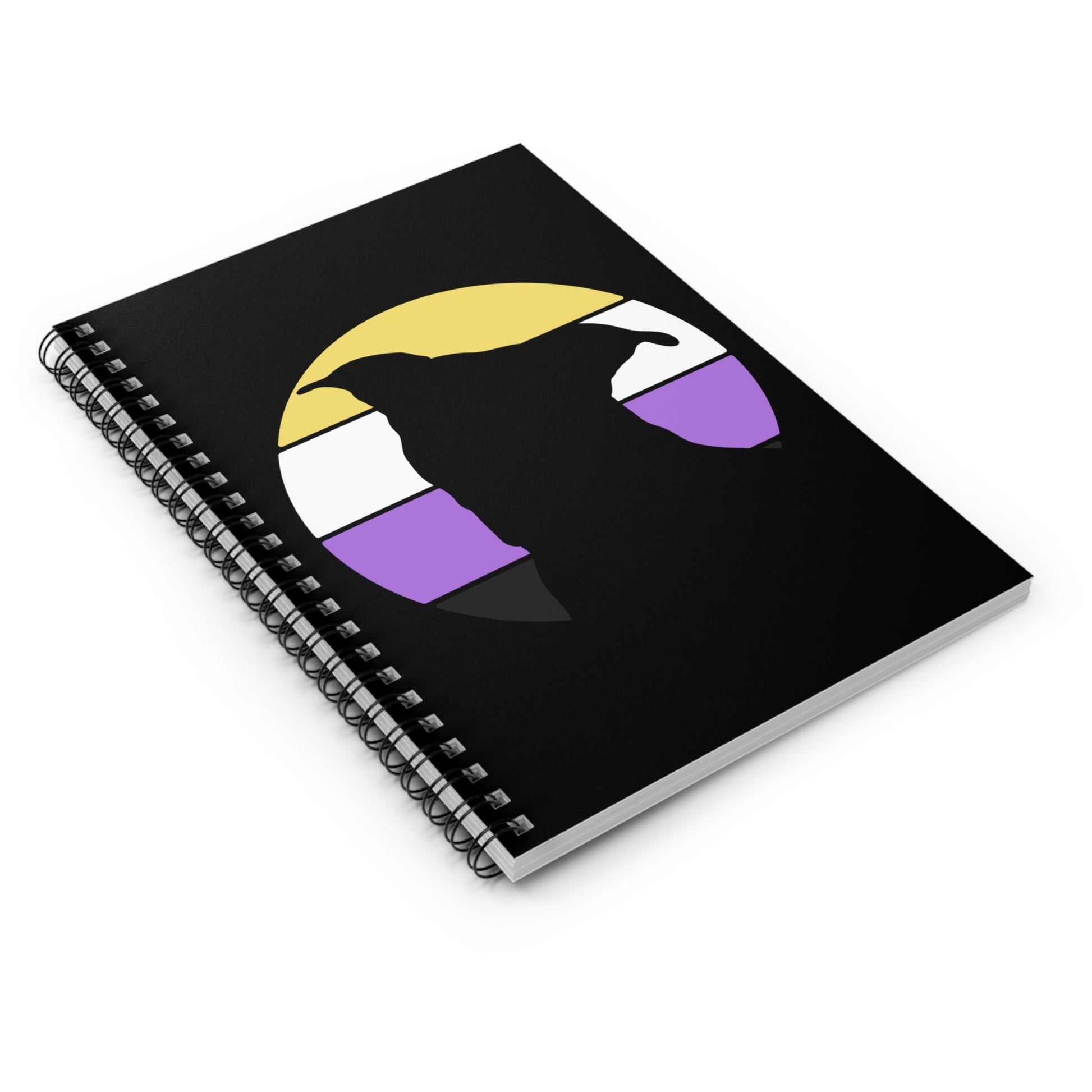 Nonbinary Pride | Pit Bull Silhouette | Notebook - Detezi Designs-28477370814549329233
