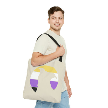 Nonbinary Pride | Pit Bull Silhouette | Tote Bag - Detezi Designs-60070282277218952680