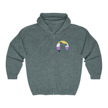 Load image into Gallery viewer, Nonbinary Pride | Pit Bull Silhouette | Zip-up Sweatshirt - Detezi Designs-25180406529779940727
