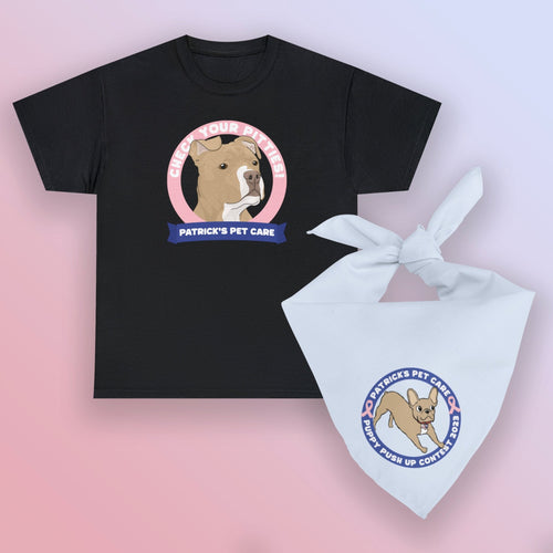 Patrick's Pet Care Bundle: Dog Bandana + T-shirt - Detezi Designs-PHBT01