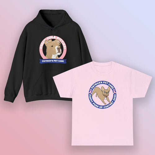 Patrick's Pet Care Bundle: T-shirt + Hooded Sweatshirt - Detezi Designs-PHBT03