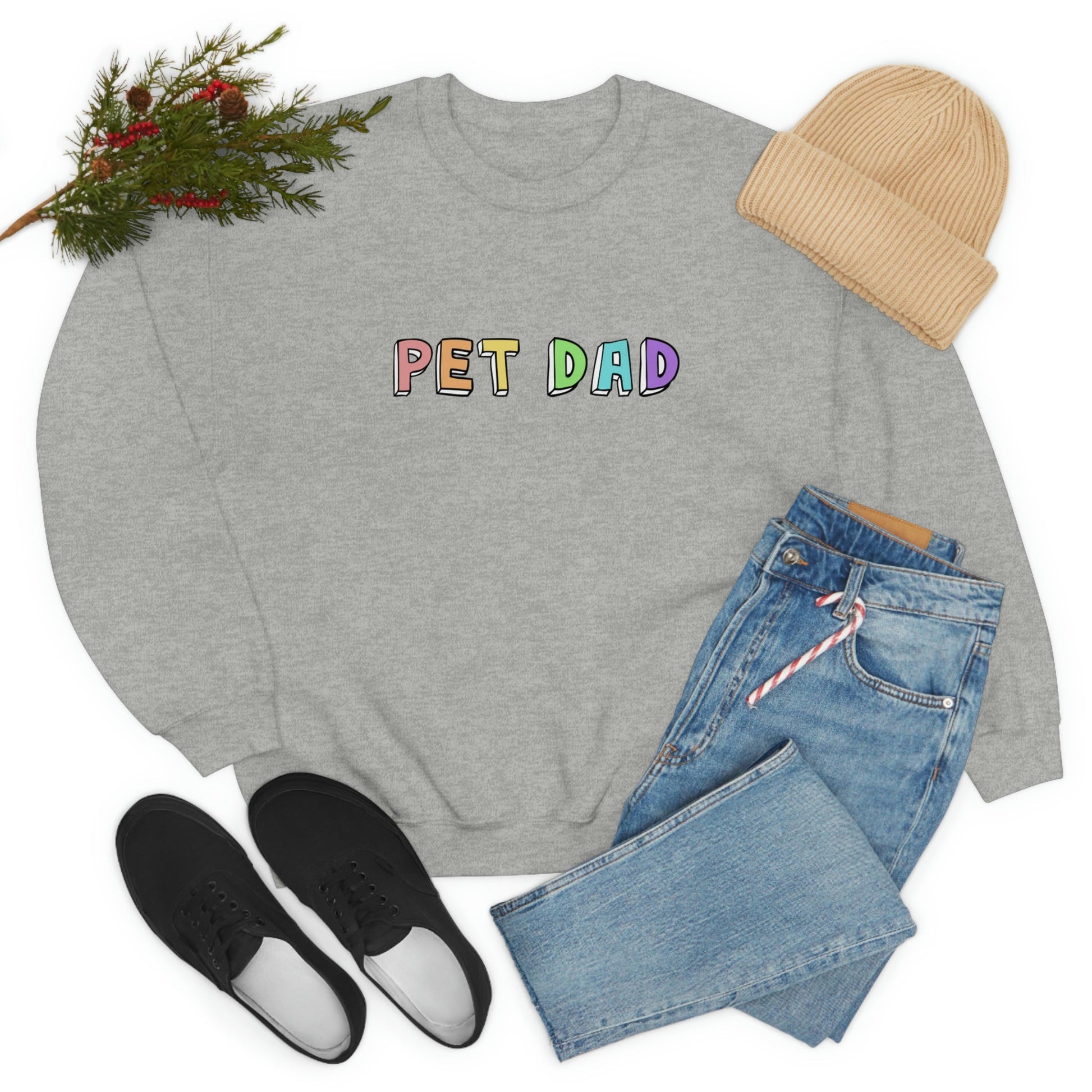 Pet Dad | Crewneck Sweatshirt - Detezi Designs-18456240239423091688