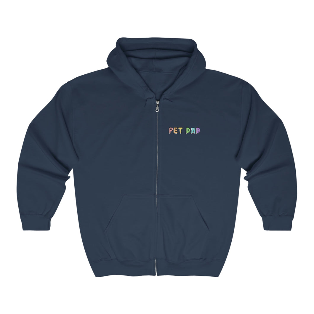 Pet Dad | Zip-up Sweatshirt - Detezi Designs-44293729702860339723