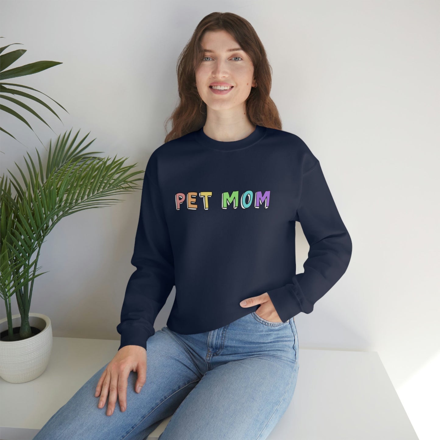 Pet Mom | Crewneck Sweatshirt - Detezi Designs-23274670953479858195