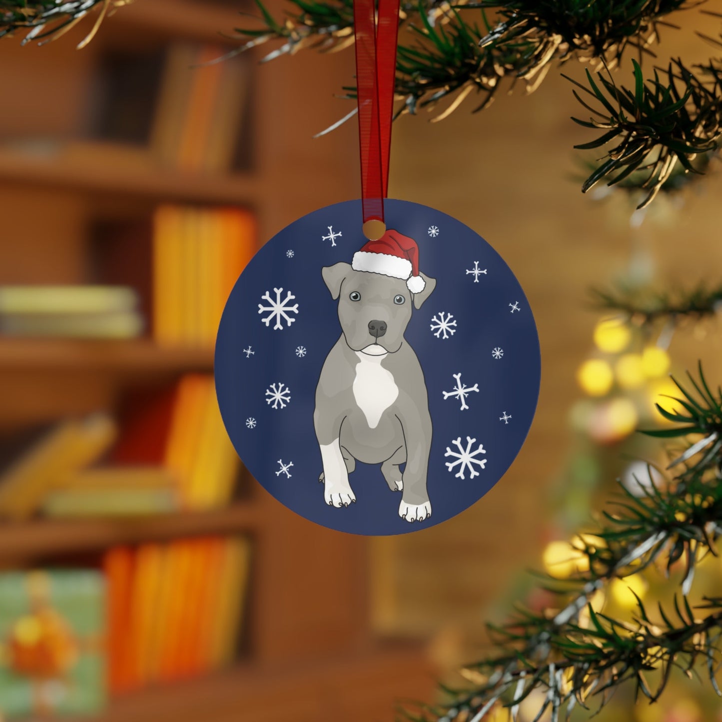 Pit Bull Puppy | 2023 Holiday Ornament - Detezi Designs-46620456327245080956