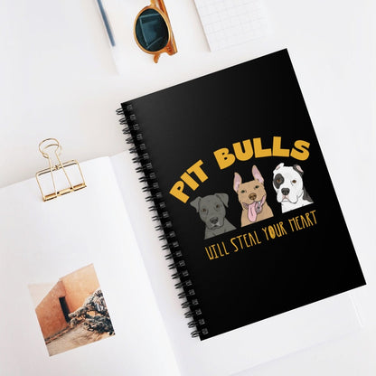 Pit Bulls Will Steal Your Heart | Notebook - Detezi Designs-17578499182089665700