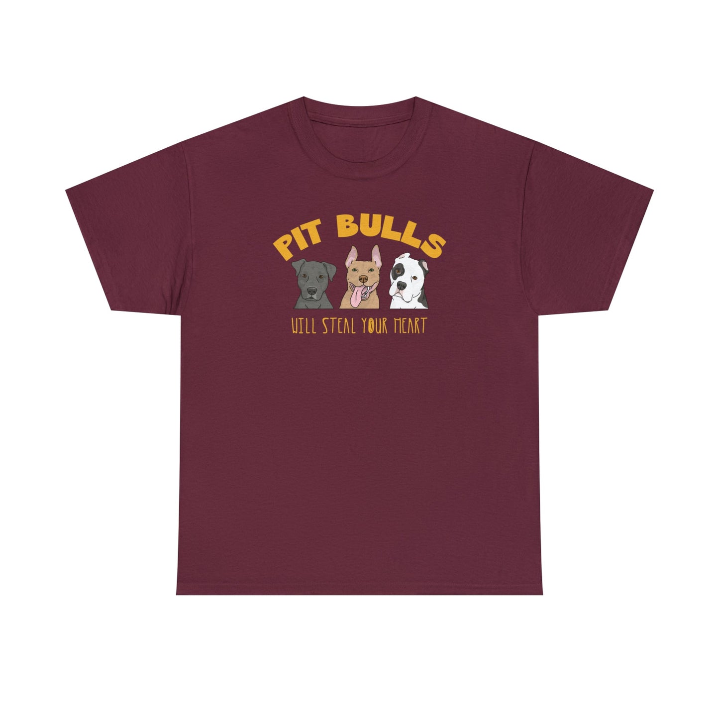 Pit Bulls Will Steal Your Heart | T-shirt - Detezi Designs-11641602978131213580