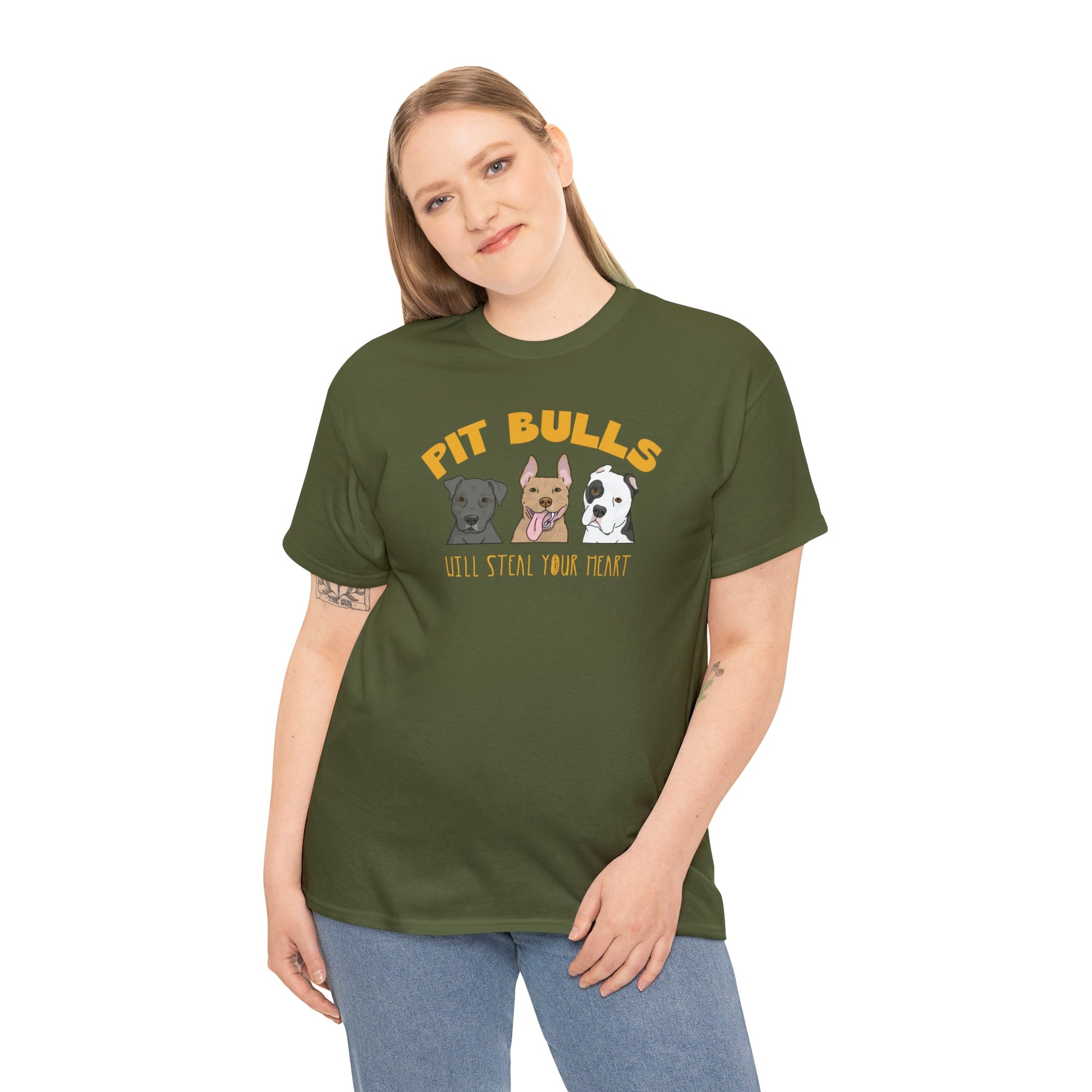 Pit Bulls Will Steal Your Heart | T-shirt - Detezi Designs-20259672468035032699