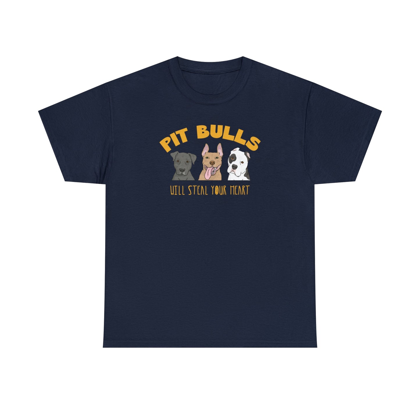 Pit Bulls Will Steal Your Heart | T-shirt - Detezi Designs-30020926192939381729
