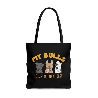 Pit Bulls Will Steal Your Heart | Tote Bag - Detezi Designs-28103137160287452770