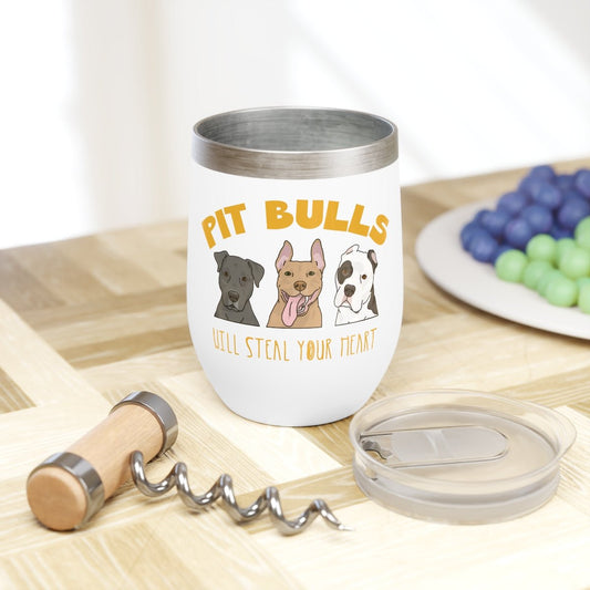 Pit Bulls Will Steal Your Heart | Wine Tumbler - Detezi Designs-45105751574343679828