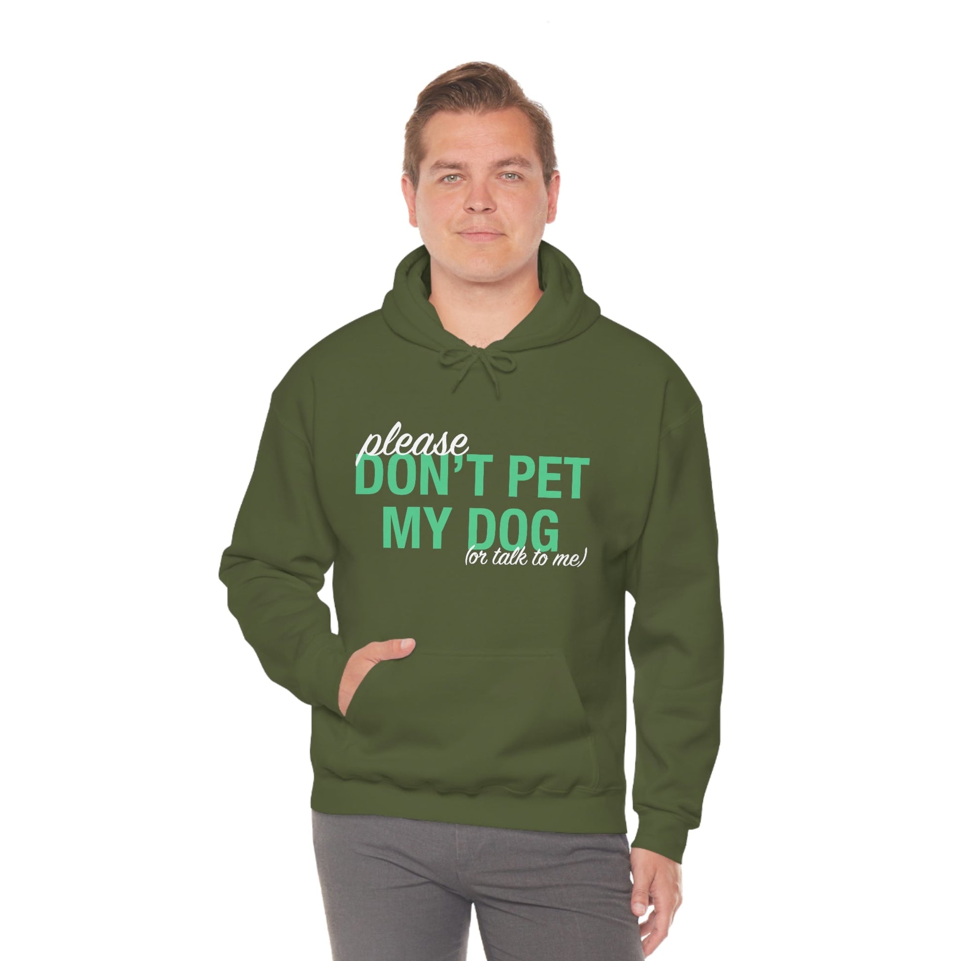 Please Don't Pet My Dog (Or Talk To Me) | Hooded Sweatshirt - Detezi Designs-85574233166338224944