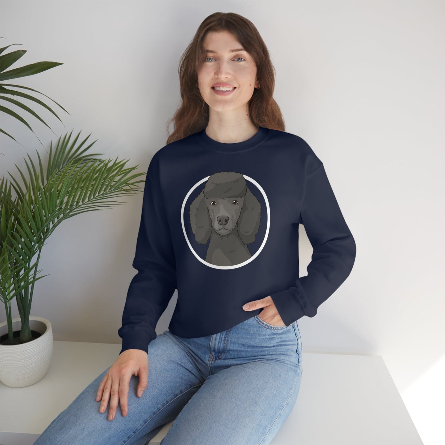 Poodle Circle | Crewneck Sweatshirt - Detezi Designs-22041327854461806147