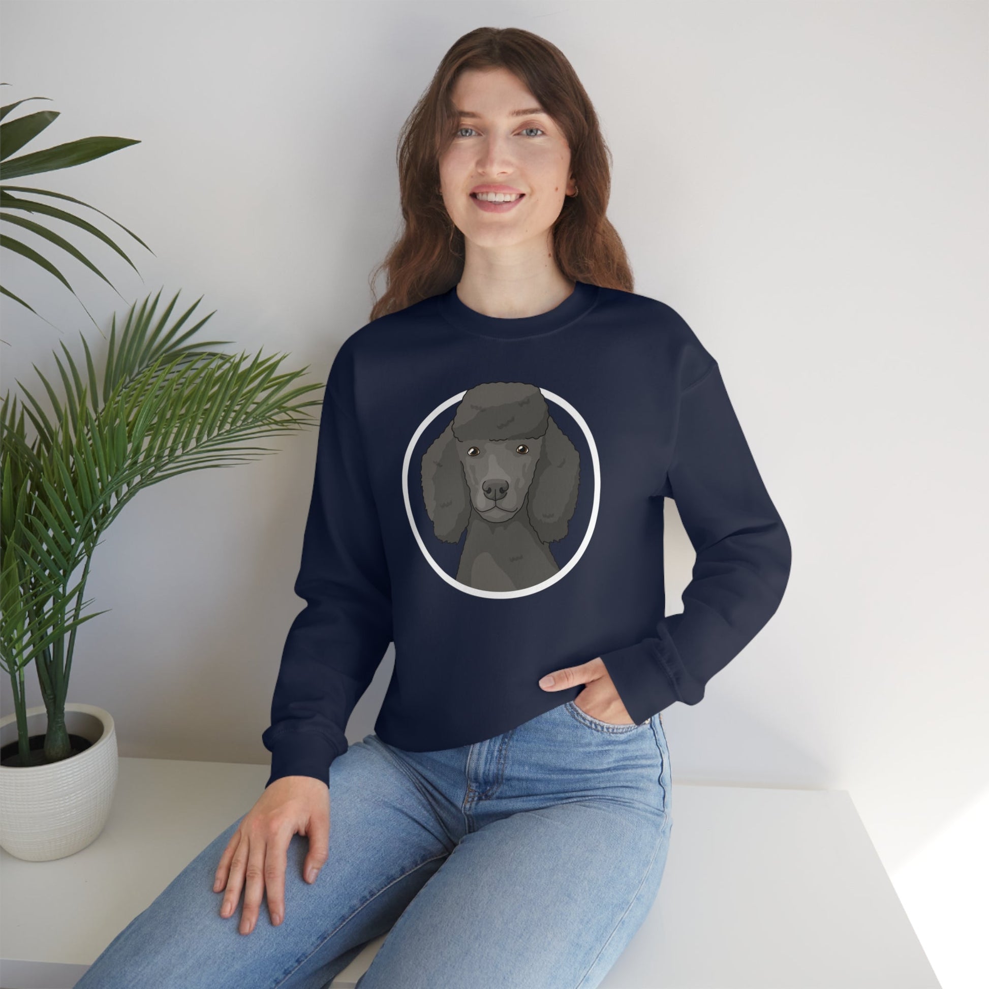 Poodle Circle | Crewneck Sweatshirt - Detezi Designs-22041327854461806147