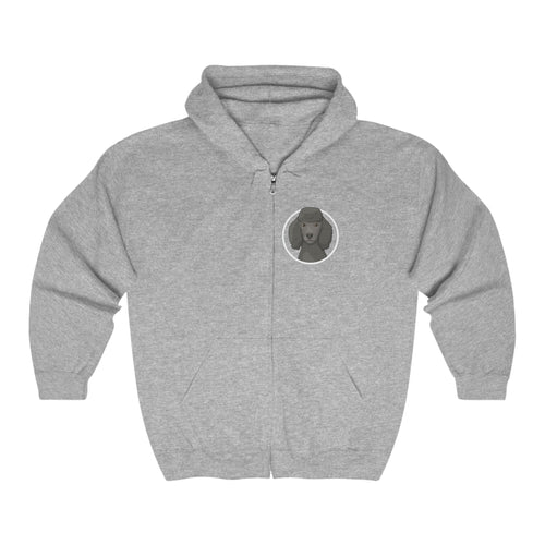 Poodle Circle | Zip-up Sweatshirt - Detezi Designs-25757997762650100188
