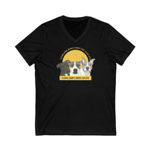 Load image into Gallery viewer, Poppi, Hector, and Jesse | FUNDRAISER for Clarke County Animal Shelter | Unisex V-Neck Tee - Detezi Designs-26085651170986511253
