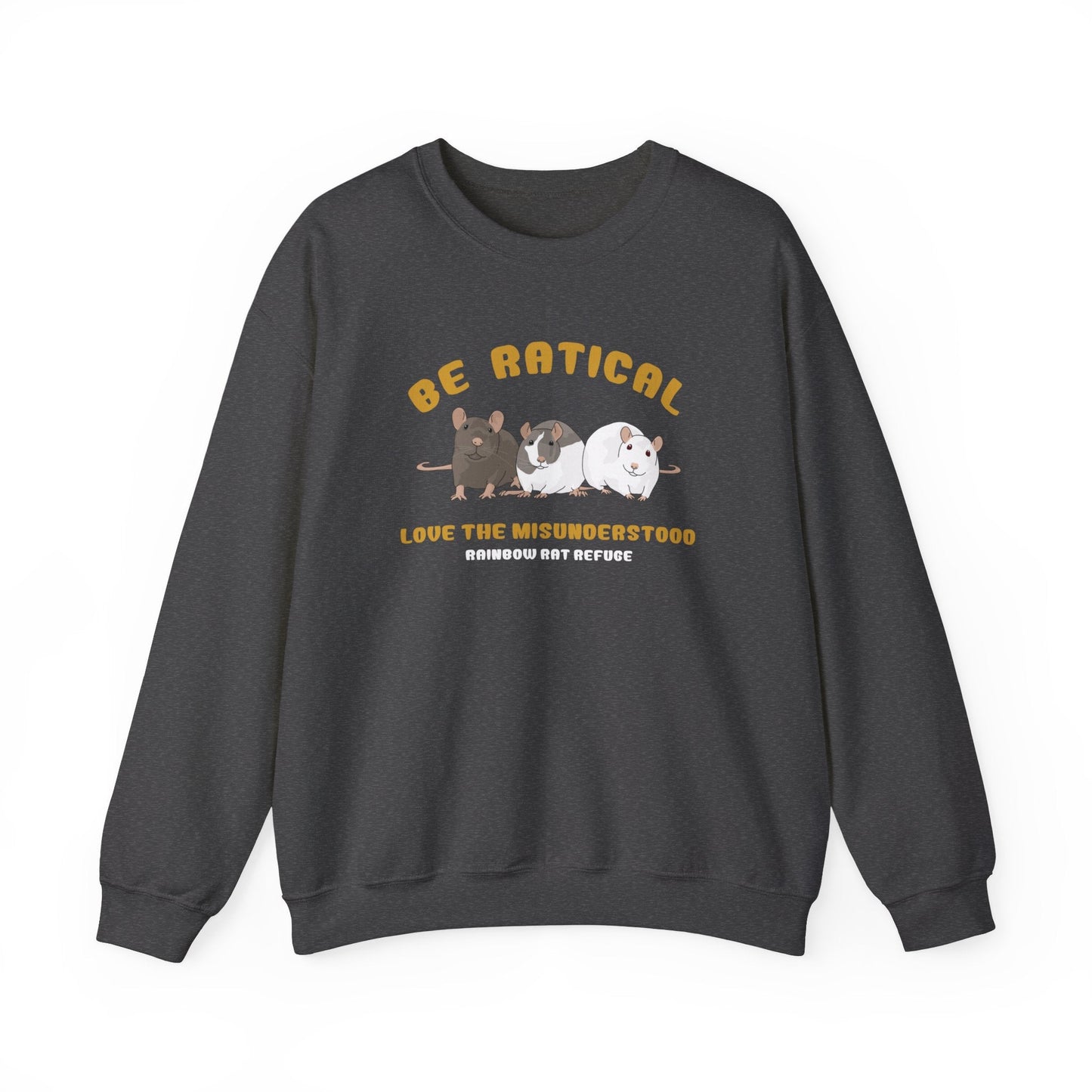 Posh | Rainbow Rat Refuge | FUNDRAISER | **AMERICAN PRINTER** | Crewneck Sweatshirt - Detezi Designs-29328101727999006450