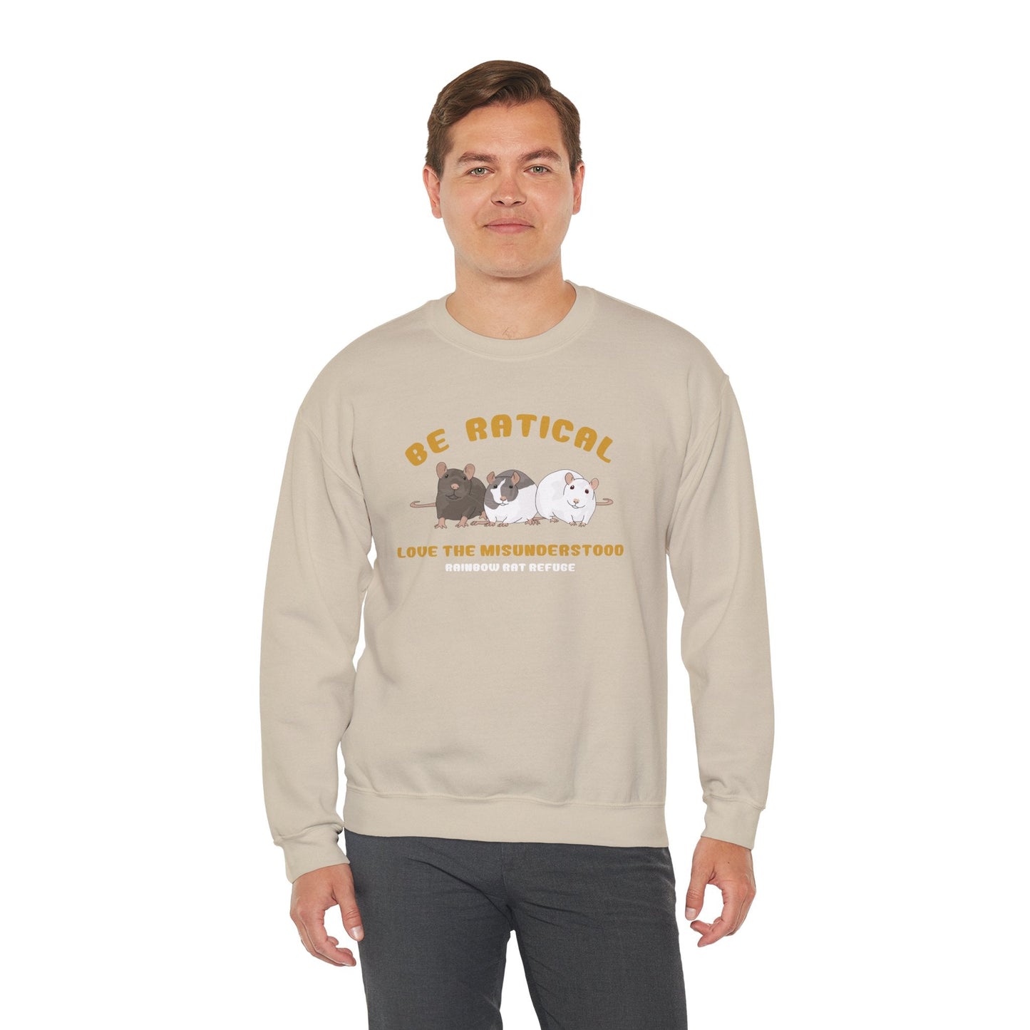 Posh | Rainbow Rat Refuge | FUNDRAISER | **AMERICAN PRINTER** | Crewneck Sweatshirt - Detezi Designs-31781535866647295134