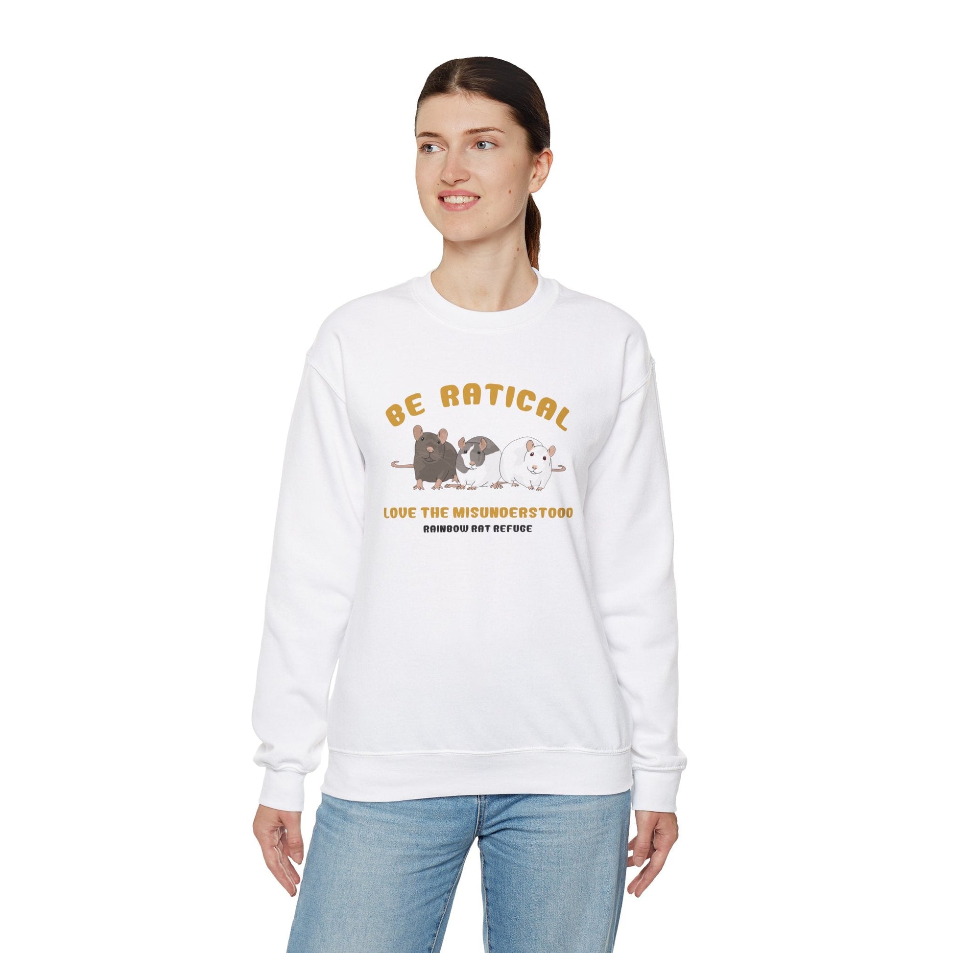 Posh | Rainbow Rat Refuge | FUNDRAISER | **AMERICAN PRINTER** | Crewneck Sweatshirt - Detezi Designs-31781535866647295134