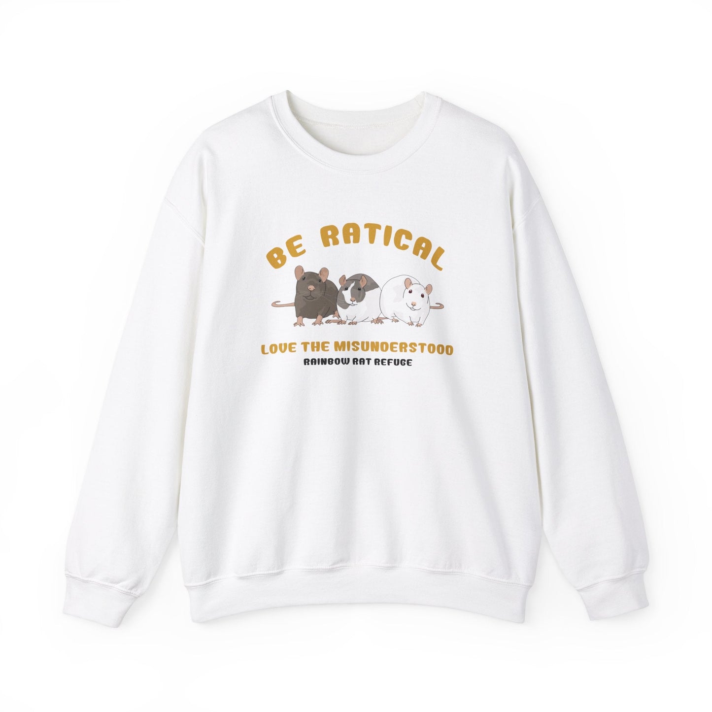 Posh | Rainbow Rat Refuge | FUNDRAISER | **AMERICAN PRINTER** | Crewneck Sweatshirt - Detezi Designs-46594823030877618651