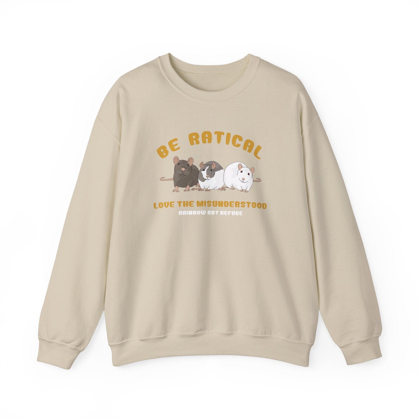 Posh | Rainbow Rat Refuge | FUNDRAISER | **AMERICAN PRINTER** | Crewneck Sweatshirt - Detezi Designs-96303085658309662064