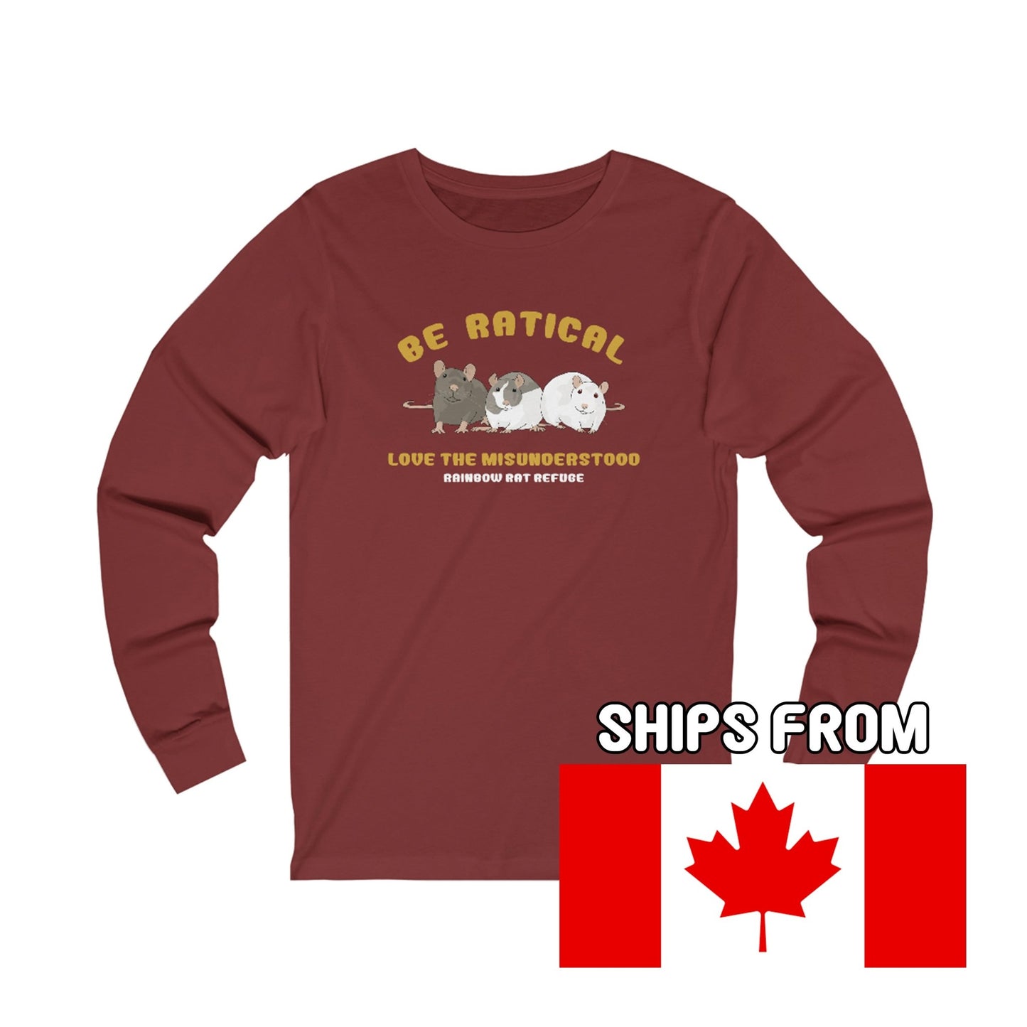 Posh | Rainbow Rat Refuge | FUNDRAISER | **CANADIAN PRINTER** | Long Sleeve Tee - Detezi Designs-10663552633314159868