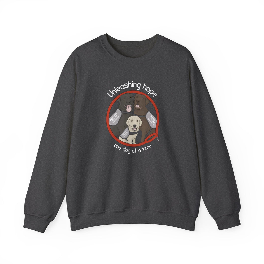 Precision Service Dog Foundation | FUNDRAISER | Crewneck Sweatshirt - Detezi Designs-32909555177356278125