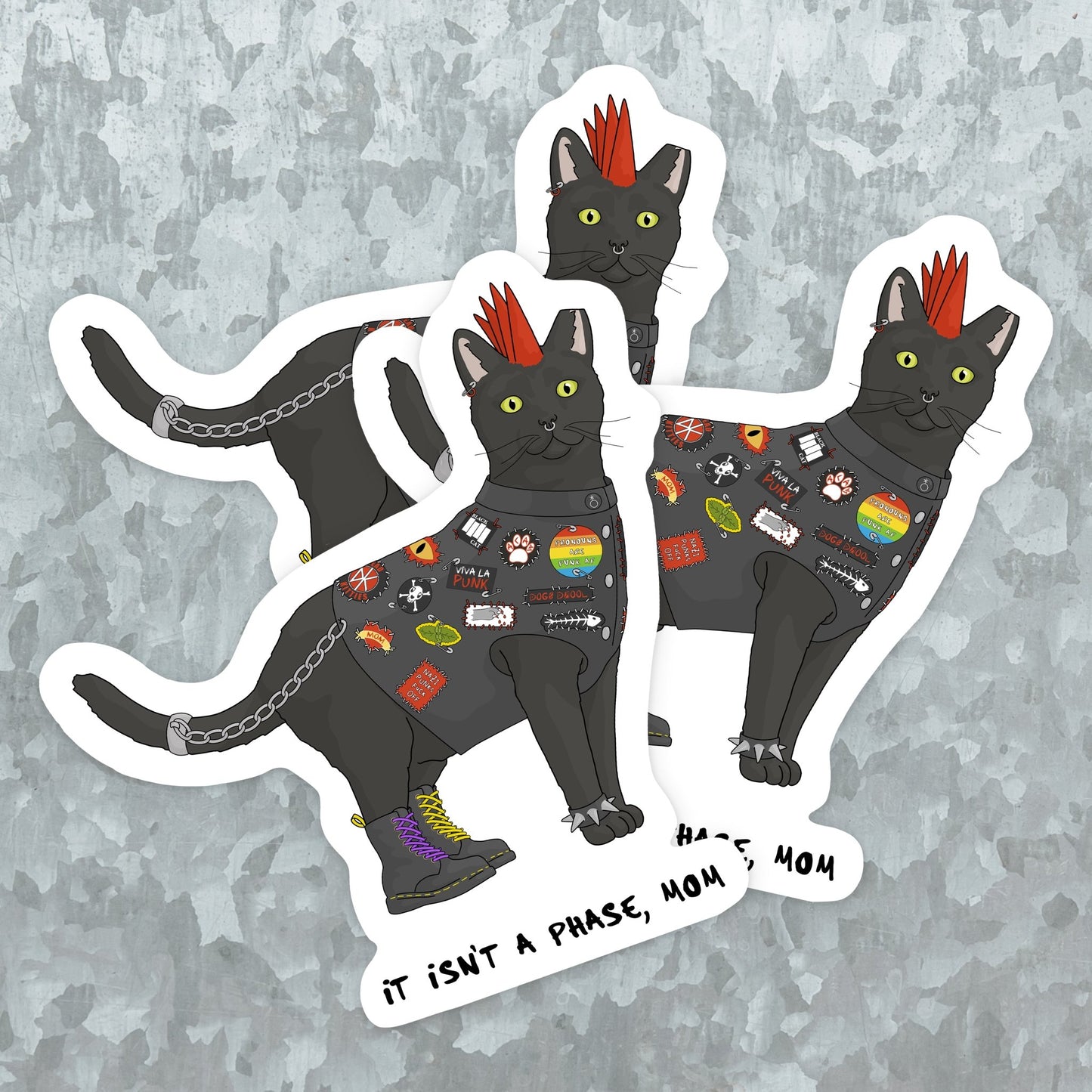 Punk Cat | 3" Sticker | PRE-ORDER - Detezi Designs-