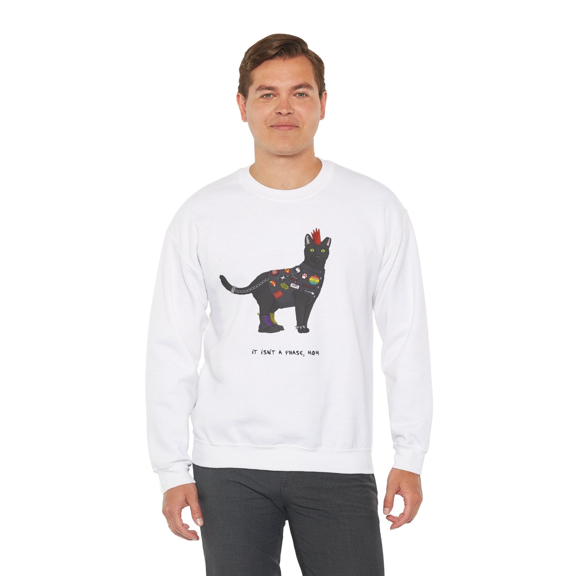 Punk Cat | Crewneck Sweatshirt - Detezi Designs-15616417762686410775