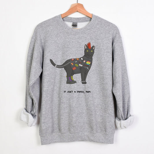 Punk Cat | Crewneck Sweatshirt - Detezi Designs-51716035788943873689