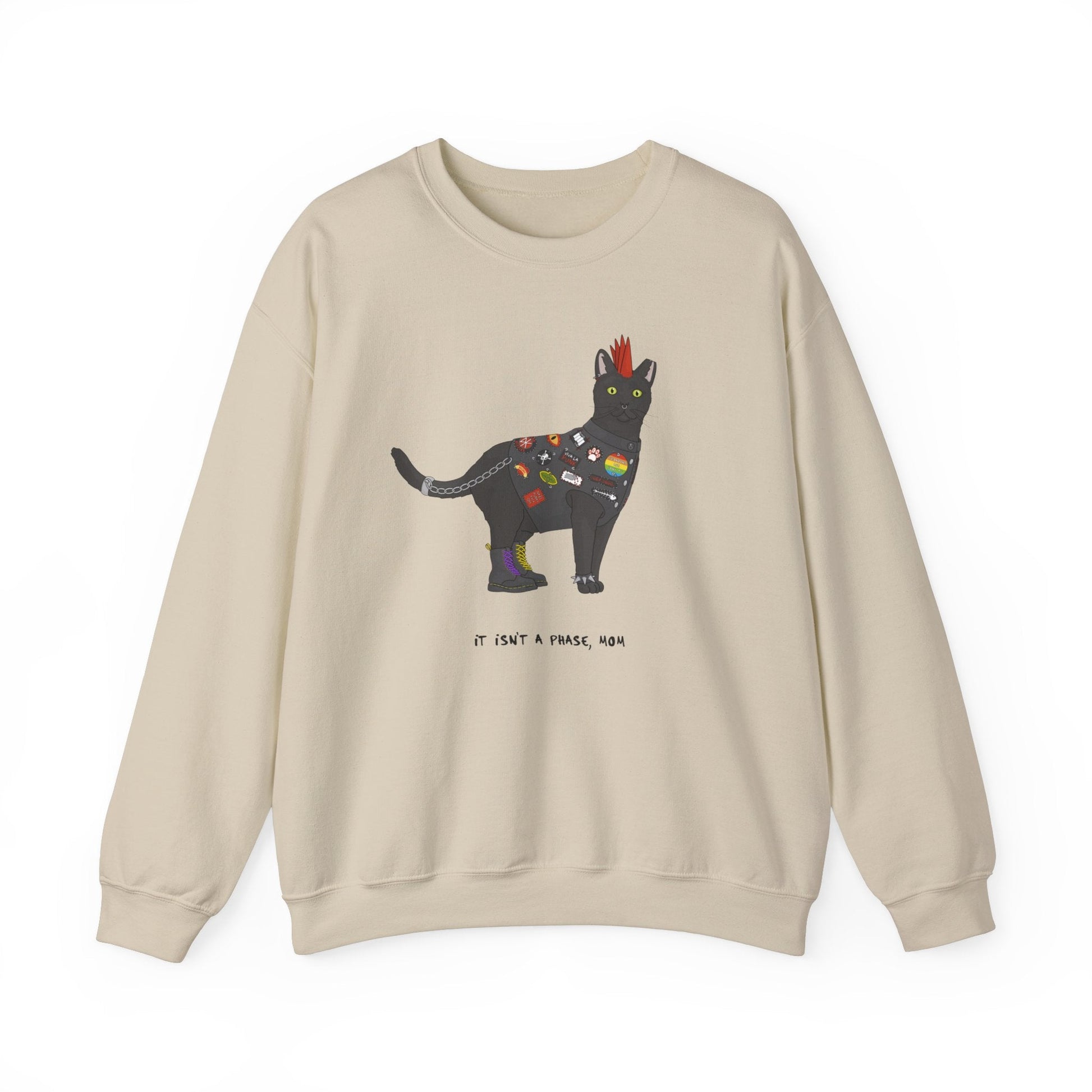 Punk Cat | Crewneck Sweatshirt - Detezi Designs-51716035788943873689