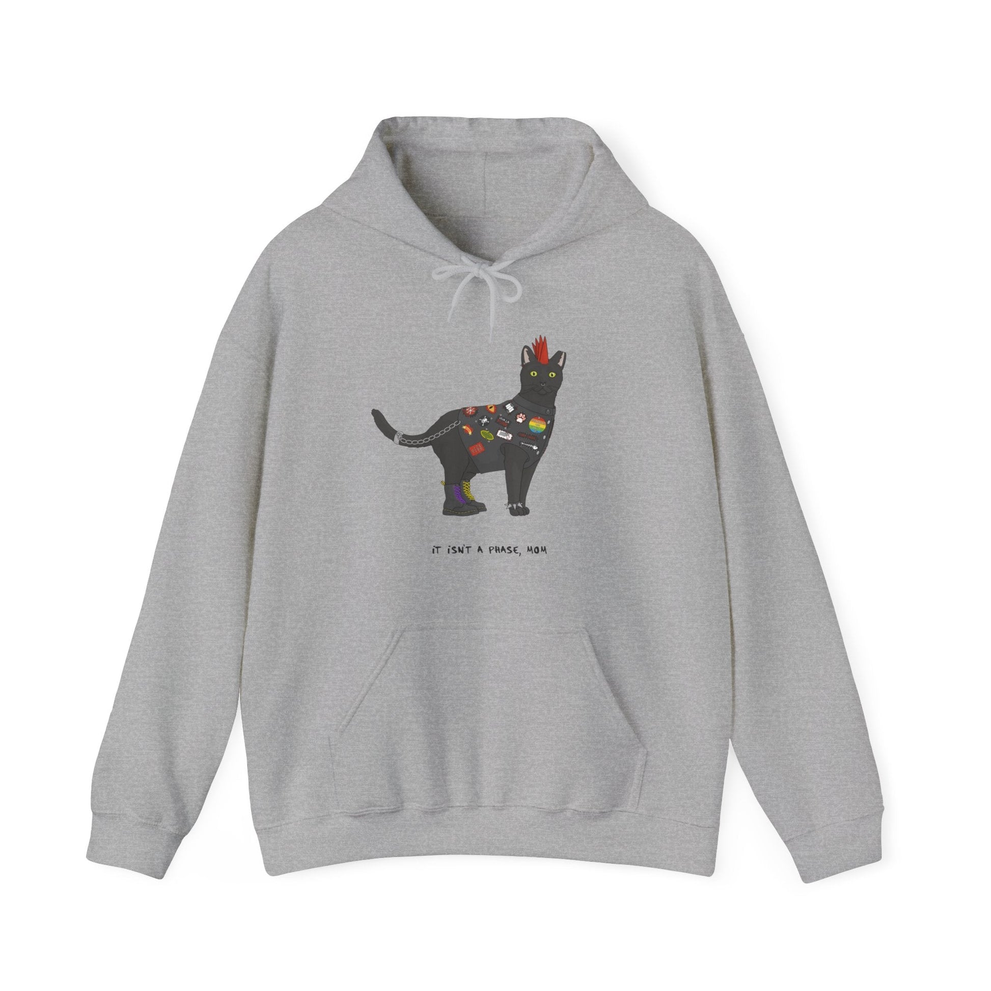Punk Cat | Hooded Sweatshirt - Detezi Designs-25112788889699294982