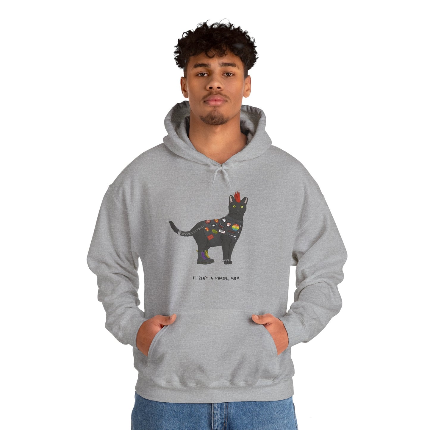 Punk Cat | Hooded Sweatshirt - Detezi Designs-25112788889699294982