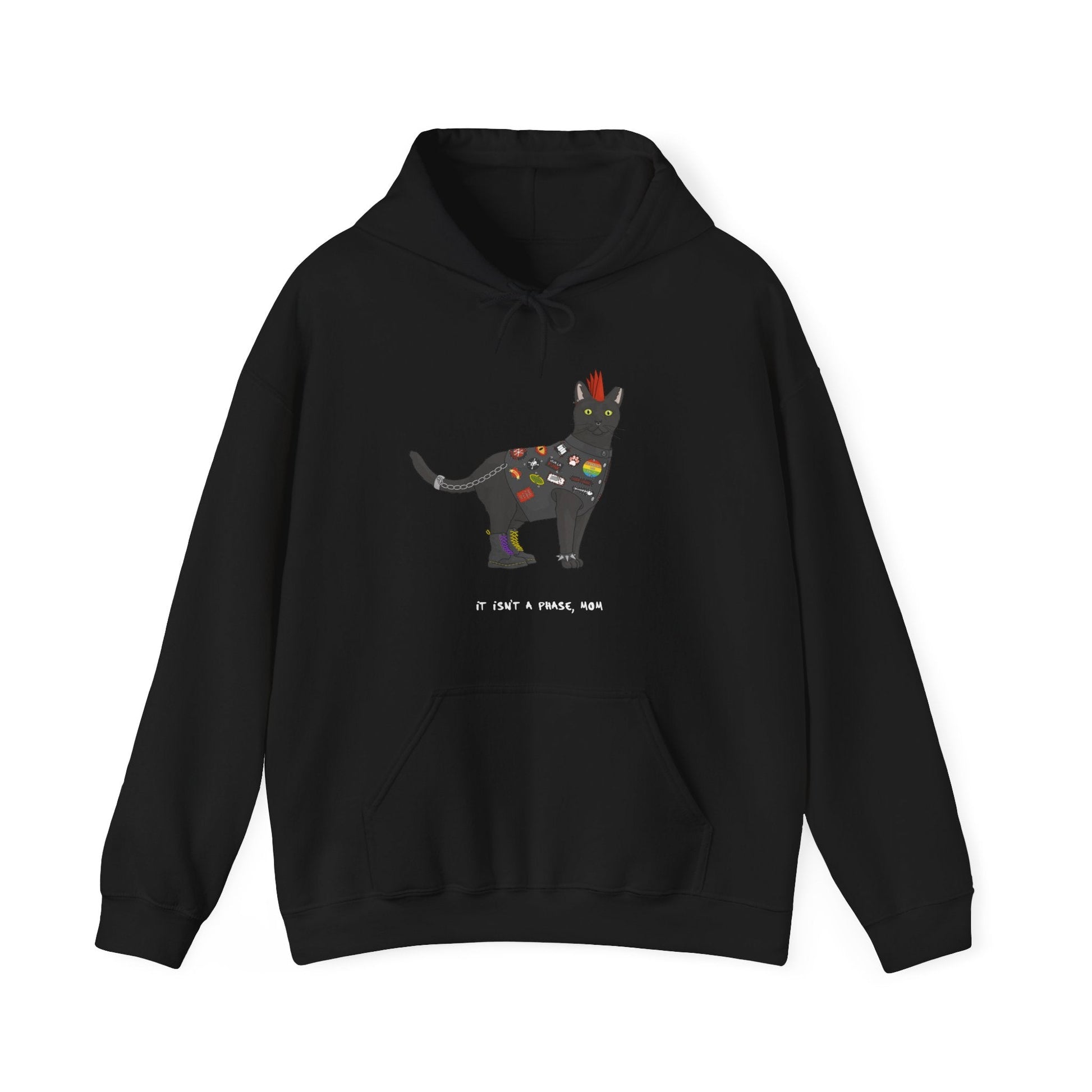 Punk Cat | Hooded Sweatshirt - Detezi Designs-25112788889699294982