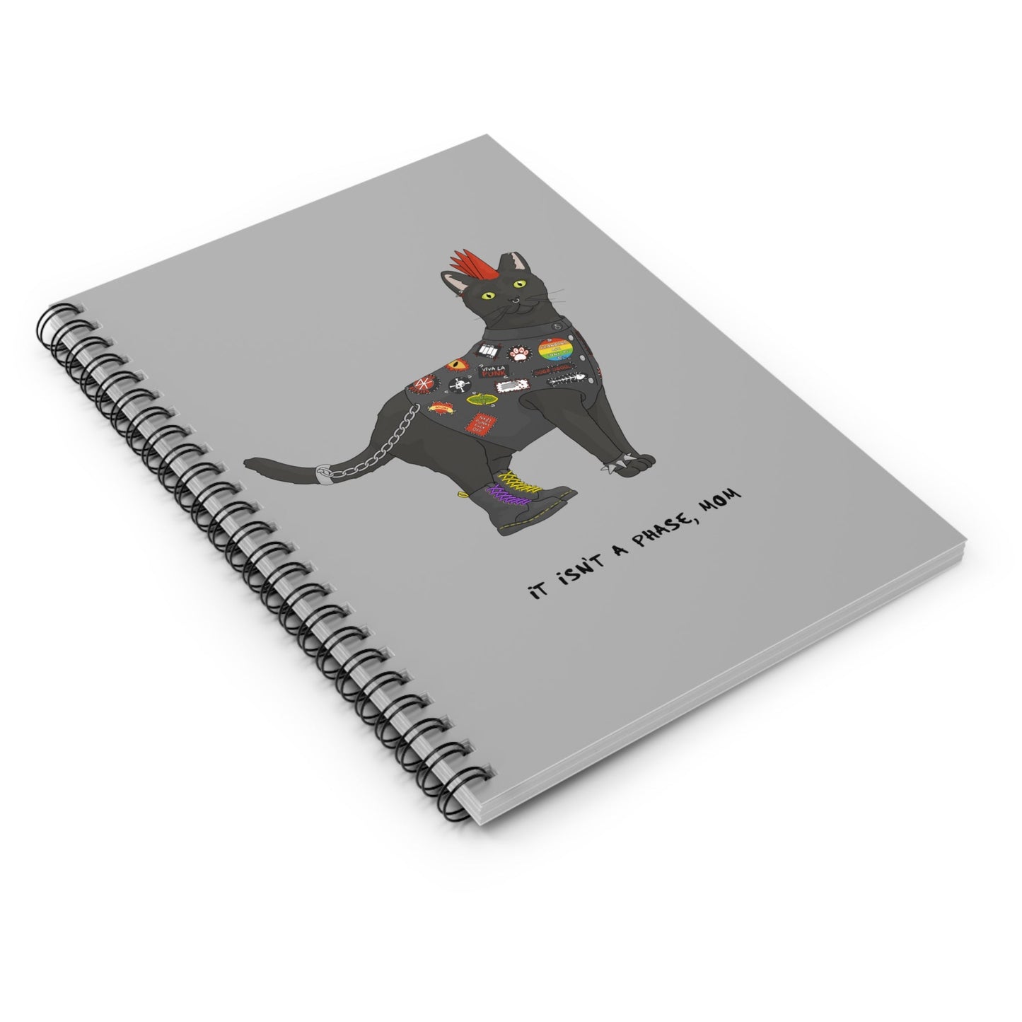 Punk Cat | Notebook - Detezi Designs-42283913221128959303