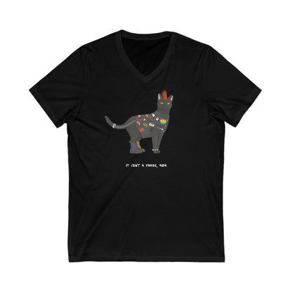 Punk Cat | Unisex V-Neck Tee - Detezi Designs-32414981613386201648