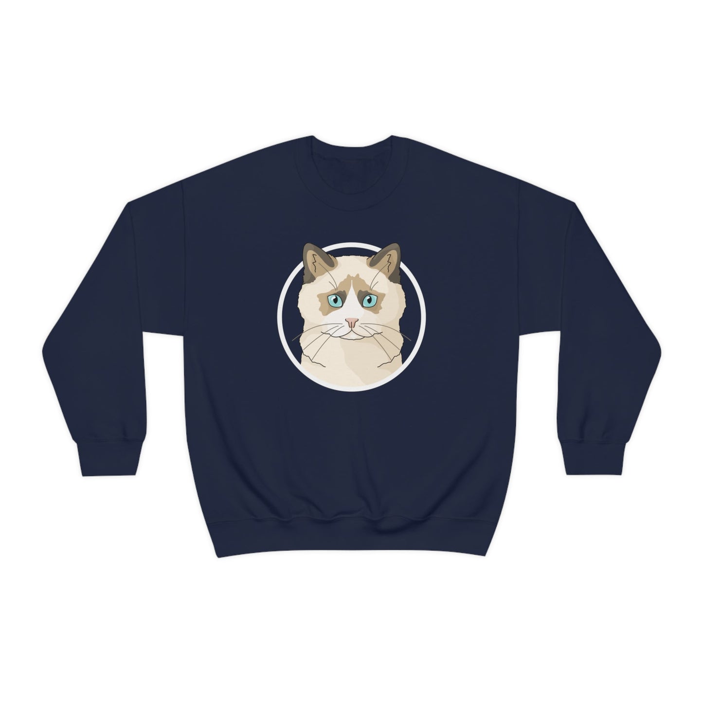 Ragdoll Circle | Crewneck Sweatshirt - Detezi Designs-10877031055863923095